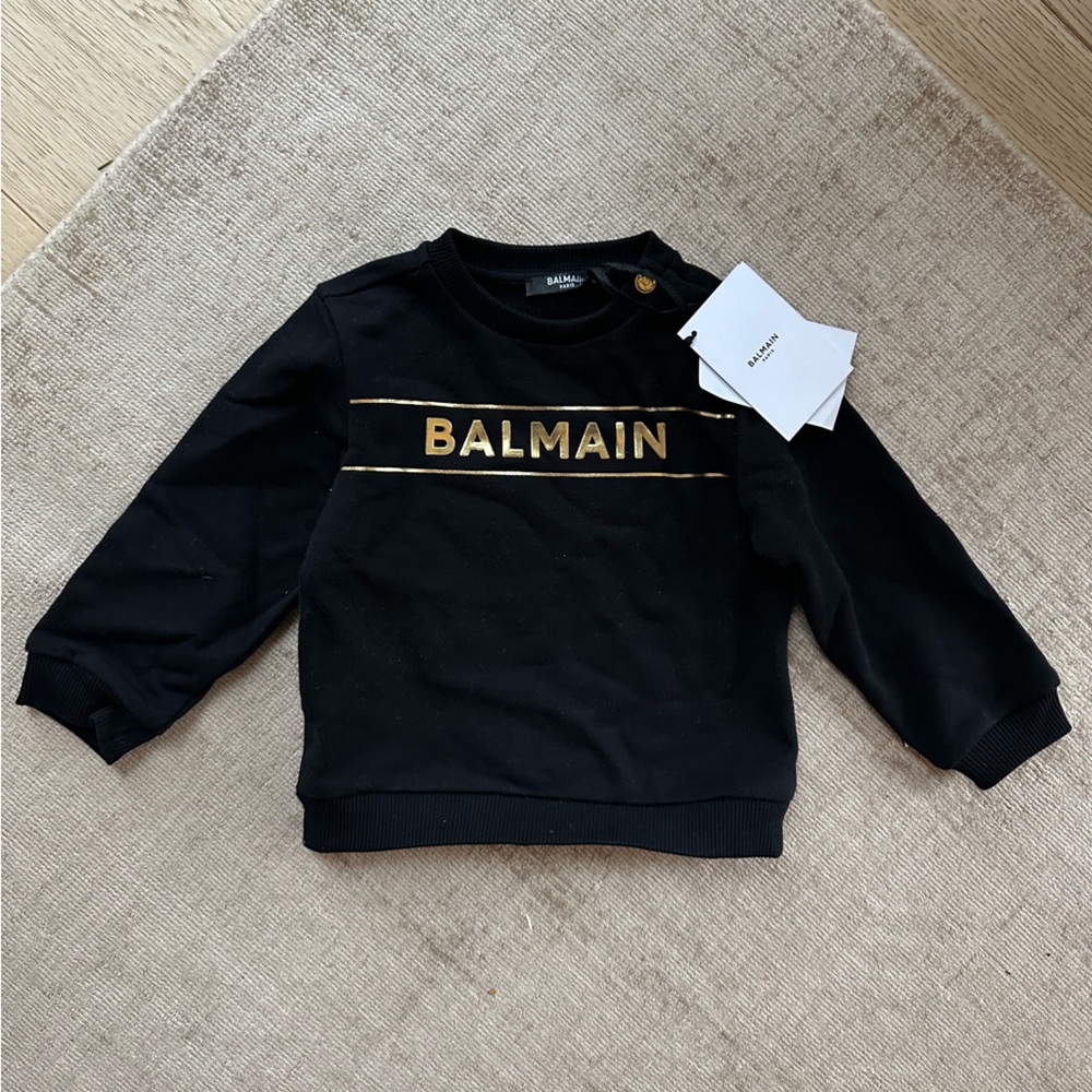 NWT Balmain Sweatshirt with Gold Logo